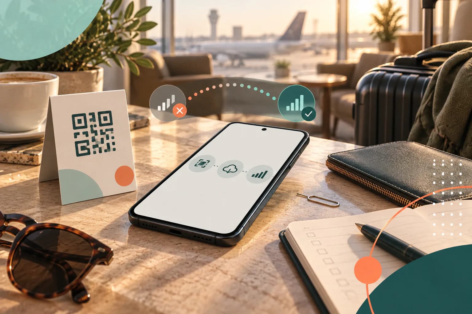 Проверка QR-кода, eSIM и мобильного сигнала в поездке